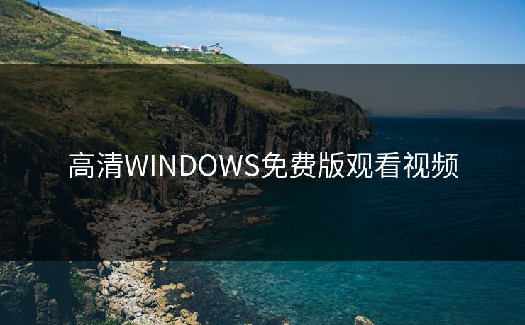 高清WINDOWS免费版观看视频