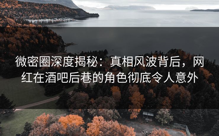 微密圈深度揭秘:真相风波背后,网红在酒吧后巷的角色彻底令人意外