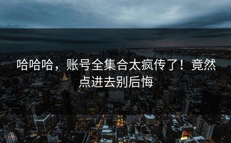 哈哈哈，账号全集合太疯传了！竟然点进去别后悔