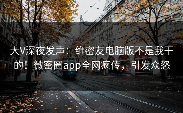 大V深夜发声：维密友电脑版不是我干的！微密圈app全网疯传，引发众怒