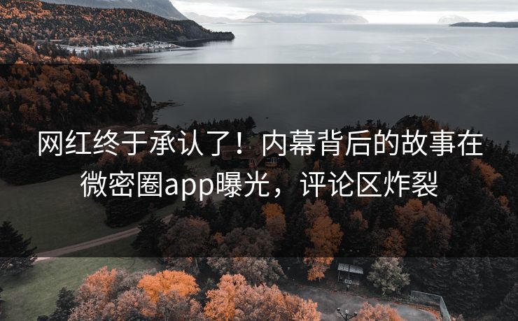 网红终于承认了！内幕背后的故事在微密圈app曝光，评论区炸裂